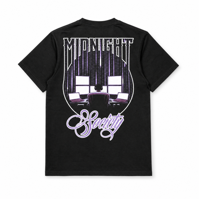 Midnight Matrix Heavyweight Oversized Black T-shirt