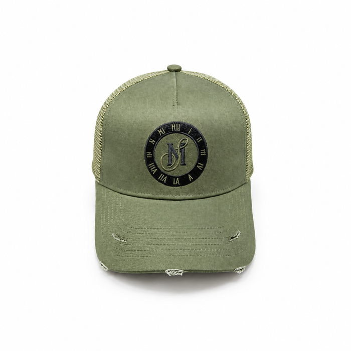 Khaki Distressed Snapback