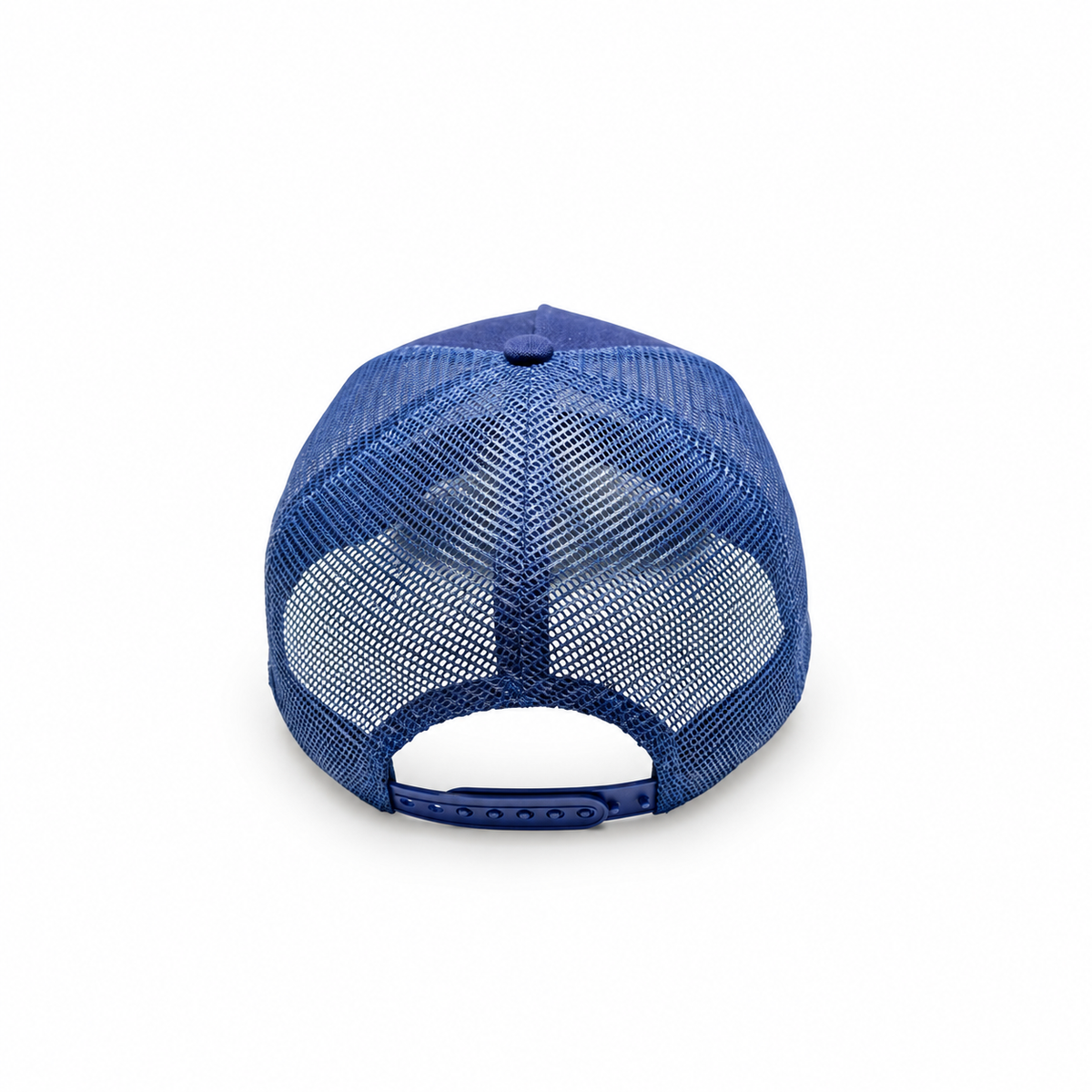 Navy Distressed Snapback cap by Midnight Society, rear view