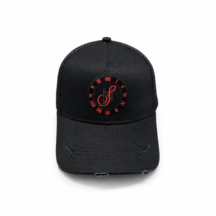Black Distressed Snapback