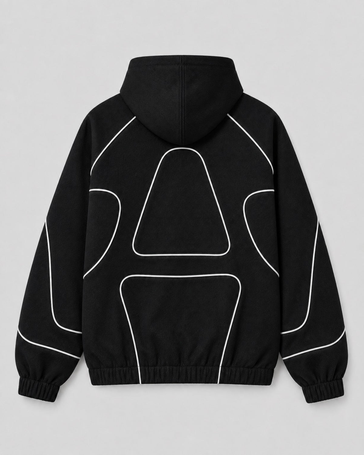 The Peripheral black hoodie, back view