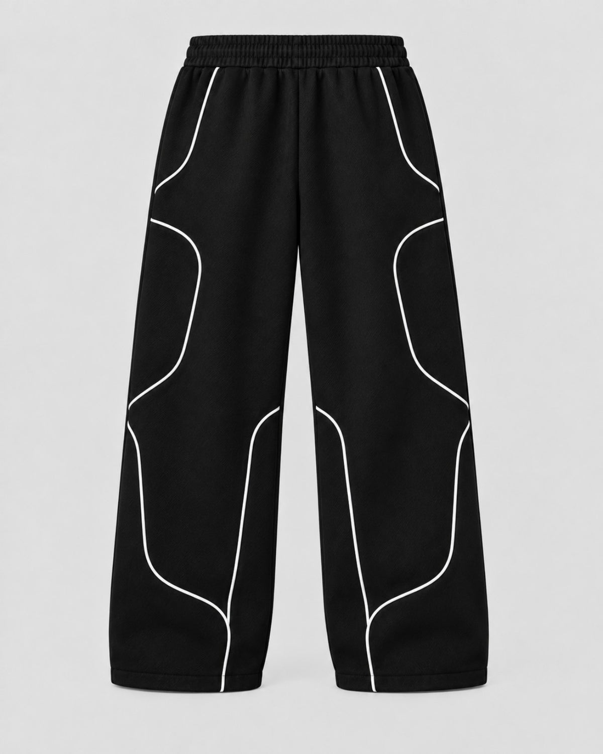 The Peripheral black wide-leg joggers, back view